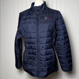 Core 365 puffer with burgee (flag) of the Edgartown Yacht Club in Massachusetts